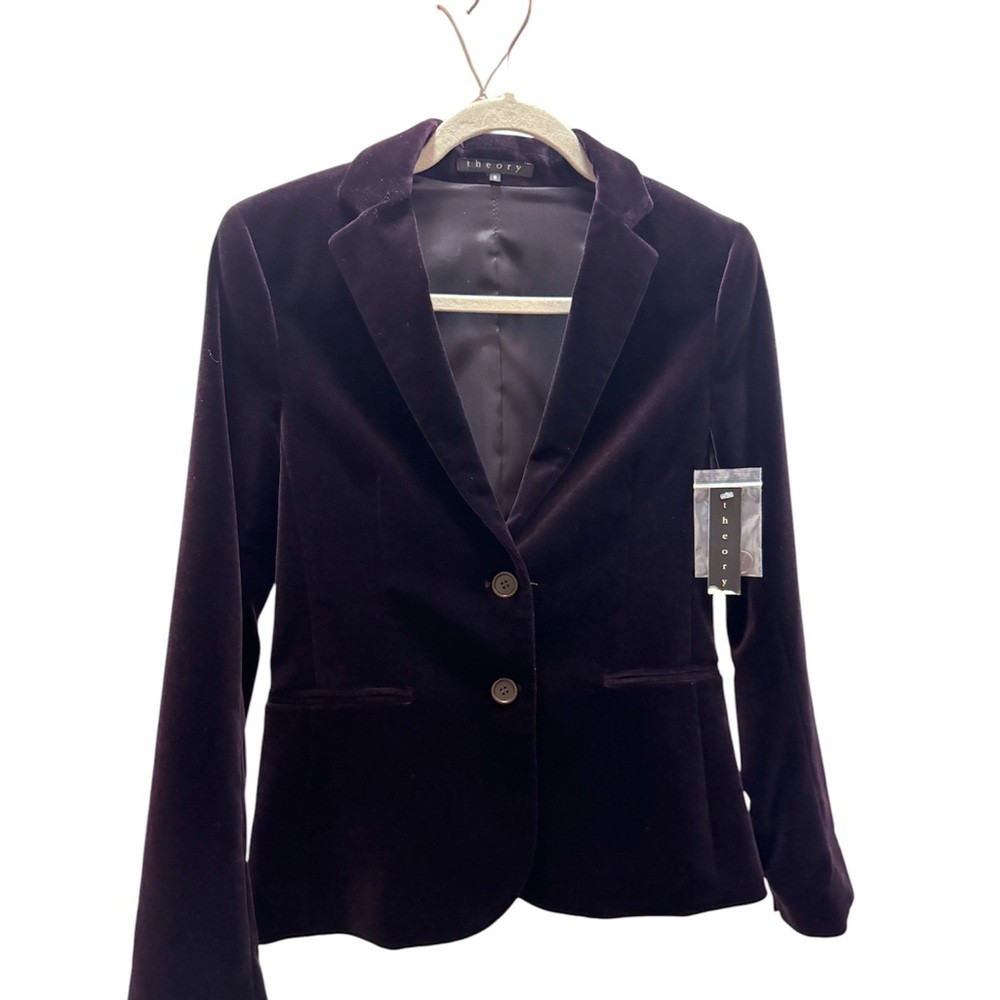 NWT Theory Women’s Purple Velvet Blazer size 6